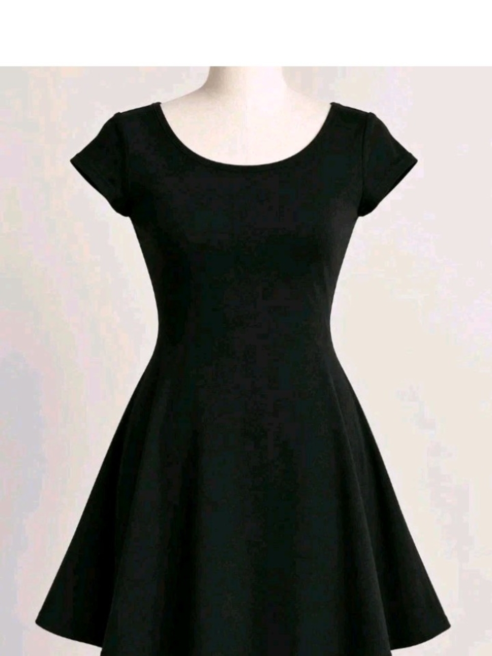 Forever 21 Black Short Sleeve Fit-and-Flare Dress